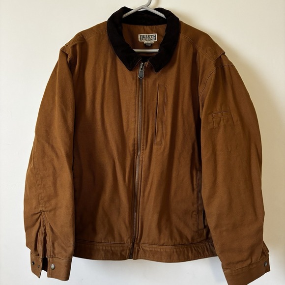 Duluth Trading Canvas Blanket Lined Jacket Cord Collar Barn Chore Coat Mens 2XL